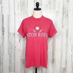 Vintage Tee Jays Baton Rouge Louisiana Graphic Tee Coral Single Stitch Size M